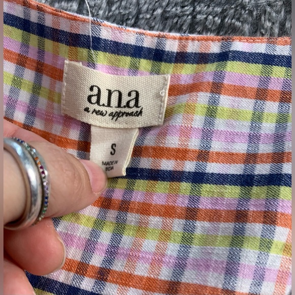 3/$20 A.N.A. A New Approach Women's Short Sleeve Multi Gingham Shirt NWT Small - Picture 9 of 13